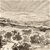 Detail of sketch of a caldera in Madeira
